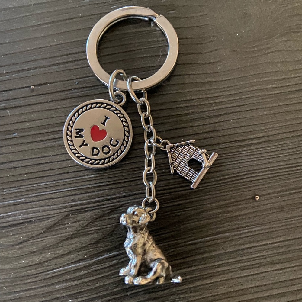 Adorable Dog Keychain with Charms